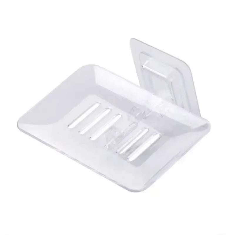 Soap Dish Shelf Transparent Drain Holder Punch-Free Paste Wall Mounted Soap Dispenser Bathroom Accessories Хранение В Ванной
