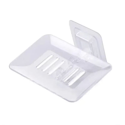 Soap Dish Shelf Transparent Drain Holder Punch-Free Paste Wall Mounted Soap Dispenser Bathroom Accessories Хранение В Ванной