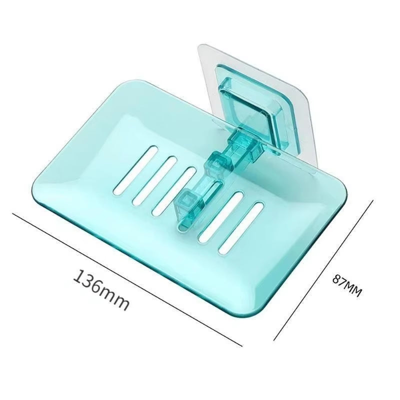Soap Dish Shelf Transparent Drain Holder Punch-Free Paste Wall Mounted Soap Dispenser Bathroom Accessories Хранение В Ванной