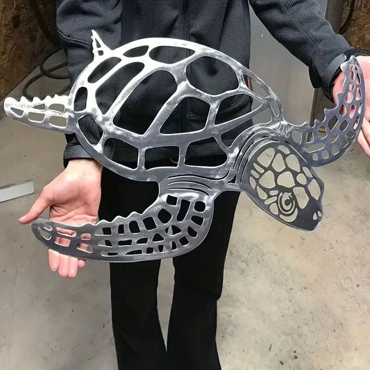 1Pc, Metal Sea Turtle Ornament Beach Theme Decor Wall Art Decorations Wall Hanging for Indoor Living Room Decor,Large Size 15.74