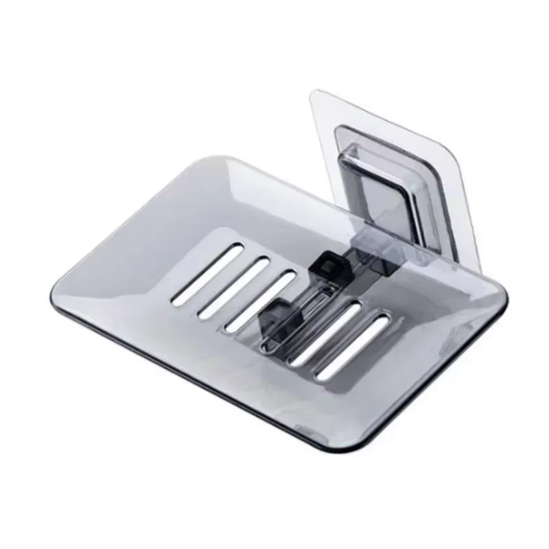 Soap Dish Shelf Transparent Drain Holder Punch-Free Paste Wall Mounted Soap Dispenser Bathroom Accessories Хранение В Ванной