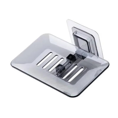 Soap Dish Shelf Transparent Drain Holder Punch-Free Paste Wall Mounted Soap Dispenser Bathroom Accessories Хранение В Ванной