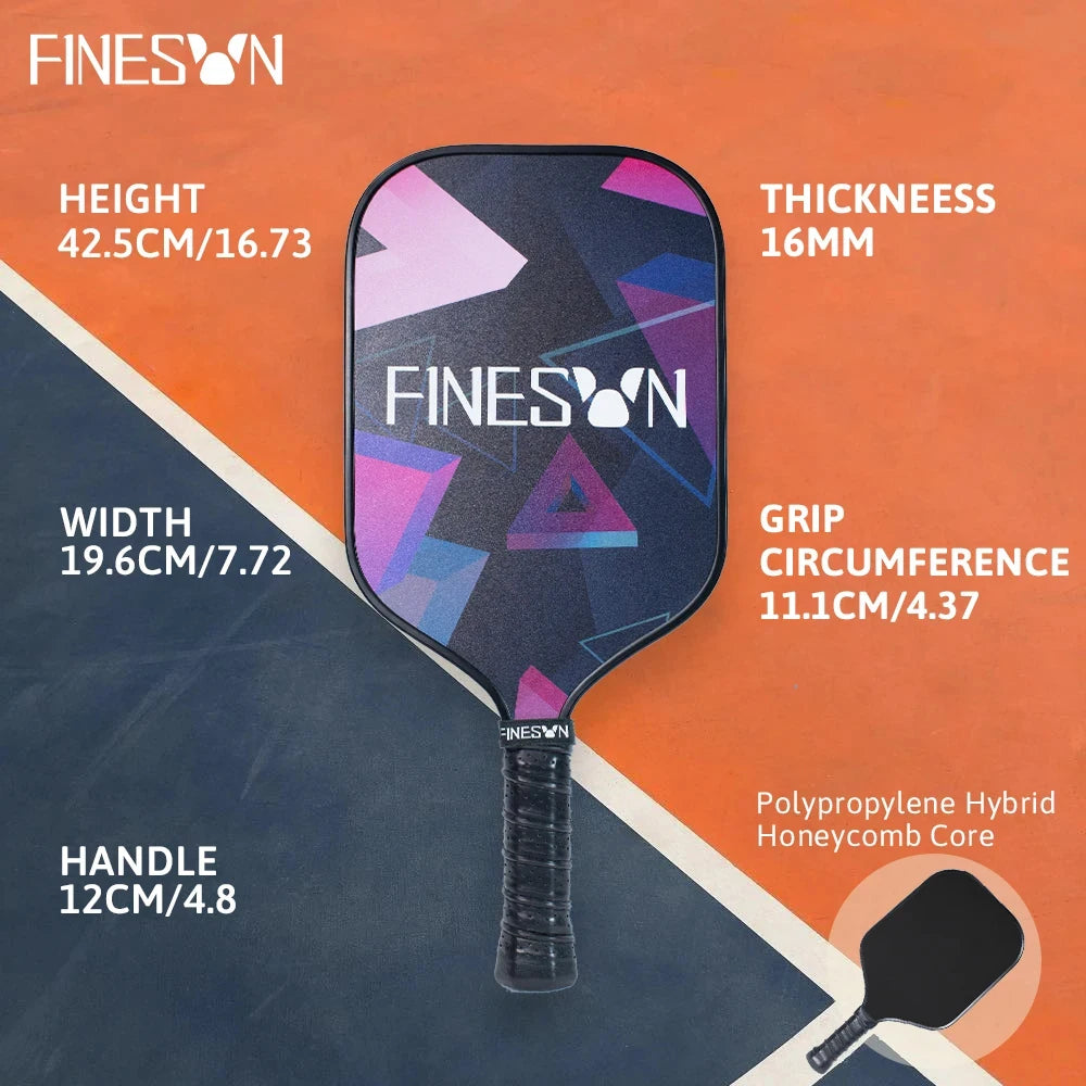 Pickleball Set with Pickleball Paddles 16Mm Large Sweet Spot PP Honeycomb Core 2 Rackets 4 Balls Rubber Edge Outdoor Indoor