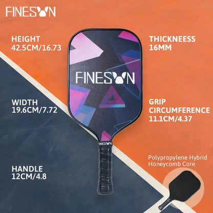 Pickleball Set with Pickleball Paddles 16Mm Large Sweet Spot PP Honeycomb Core 2 Rackets 4 Balls Rubber Edge Outdoor Indoor