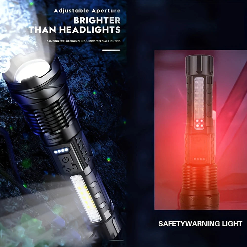 1/2Pcs High Lumens Flashlights, Rechargeable Led Flashlights with 7 Light Modes, Powerful Handheld Flashlight for Camping