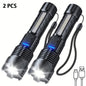 1/2Pcs High Lumens Flashlights, Rechargeable Led Flashlights with 7 Light Modes, Powerful Handheld Flashlight for Camping
