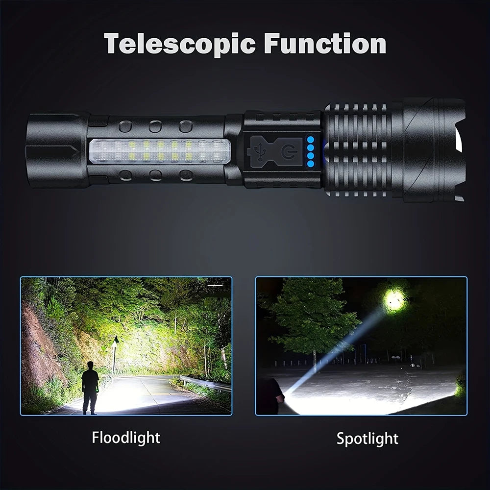 1/2Pcs High Lumens Flashlights, Rechargeable Led Flashlights with 7 Light Modes, Powerful Handheld Flashlight for Camping