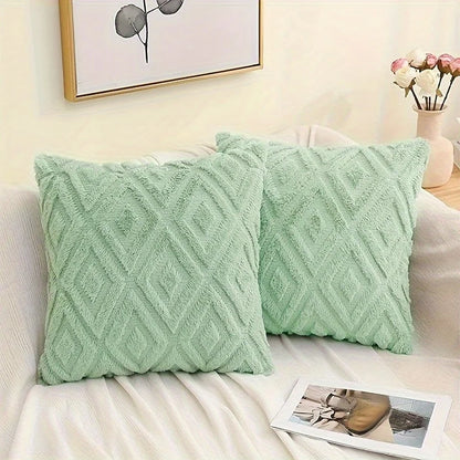 Modern Simple Rhombus Jacquard Plush Throw Pillow Cover Sofapillow Nordic Style Office Waist Bedside Cushion Car Throwpillow