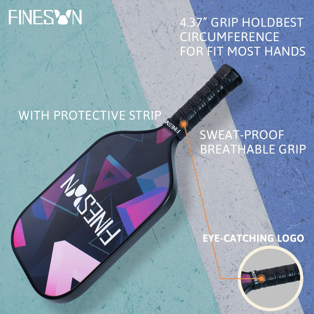 Pickleball Set with Pickleball Paddles 16Mm Large Sweet Spot PP Honeycomb Core 2 Rackets 4 Balls Rubber Edge Outdoor Indoor