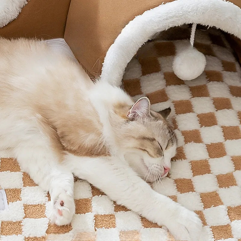 Autumn Winter Cat Nest Thickened Warm Hide and Seek Cats Tunnel Interesting Design Pet Beds Moisture-Proof Cat Supplies