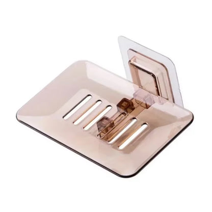Soap Dish Shelf Transparent Drain Holder Punch-Free Paste Wall Mounted Soap Dispenser Bathroom Accessories Хранение В Ванной