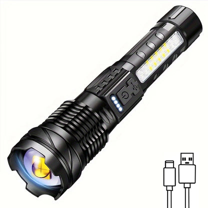 1/2Pcs High Lumens Flashlights, Rechargeable Led Flashlights with 7 Light Modes, Powerful Handheld Flashlight for Camping