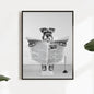 1Pc Canvas Poster Miniature Schnauzer Wall Art Funny Bathroom Print Toilet Ideal Gift for Living Room Home Decor No Frame