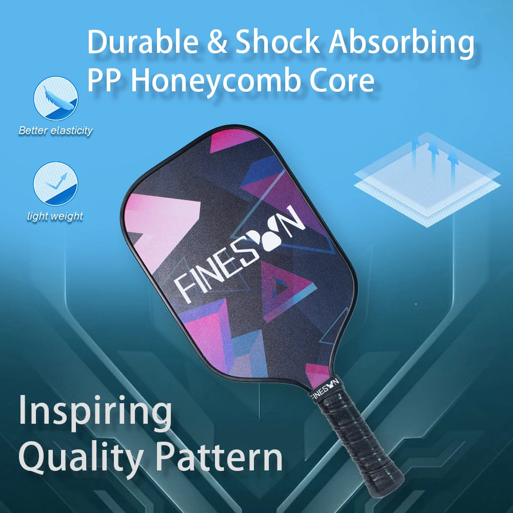 Pickleball Set with Pickleball Paddles 16Mm Large Sweet Spot PP Honeycomb Core 2 Rackets 4 Balls Rubber Edge Outdoor Indoor