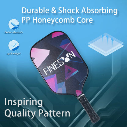 Pickleball Set with Pickleball Paddles 16Mm Large Sweet Spot PP Honeycomb Core 2 Rackets 4 Balls Rubber Edge Outdoor Indoor